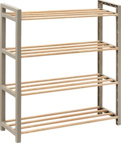 Παπουτσοθήκη ξύλινη - πλαστική χρώμα φυσικό - μπεζ 66x20x68εκ.