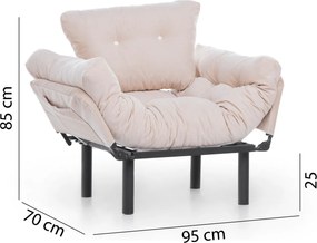 Πολυθρόνα Κρέμα NITTA SINGLE 70x95x85