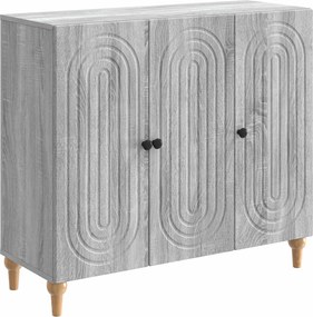 vidaXL Πλαϊνό γραφείο Γκρι Sonoma 89 x 34,5 x 80 εκ Επεξεργασμένο Ξύλο