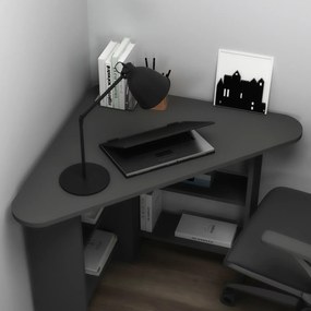 Stewehome Γωνιακό Γραφείο Υπολογιστή με Ράφια 80x80x73.8 cm