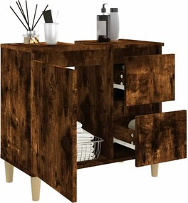 vidaXL Ντουλάπι Μπάνιου Καπνιστή Δρυς 65x33x60 εκ. Επεξεργασμένο Ξύλο