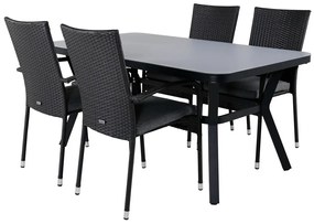 Σετ Τραπέζι και καρέκλες Dallas 2125, Spraystone, Μέταλλο, Πλαστικό ψάθινο, Μαξιλάρι καθίσματος: Ναι | Epipla1.gr