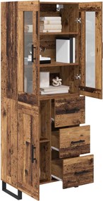 vidaXL Highboard 2 pcs Παλιό Ξύλο 69,5 x 34 x 180 εκ.