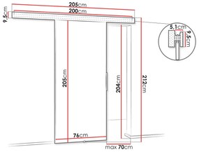 Συρόμενες πόρτες Dover 217, 20 kg, Σκούρα φλαμουριά, Πλαστικοποιημένη μοριοσανίδα, Καφέ, Αλουμίνιο | Epipla1.gr