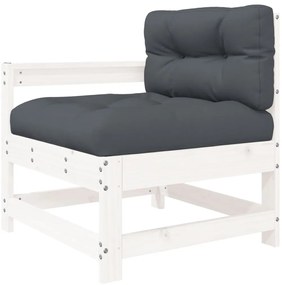 vidaXL Σαλόνι Κήπου Σετ 6 Τεμαχίων Λευκό από Μασίφ Ξύλο με Μαξιλάρια