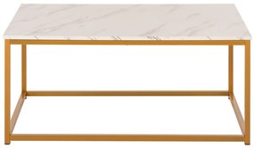 ΤΡΑΠΕΖΙ ΣΑΛΟΝΙΟΥ SAFFRON HM8975.11 ΜΕΛΑΜΙΝΗ ΛΕΥΚΟ ΜΑΡΜΑΡΟ-ΧΡΥΣΗ ΒΑΣΗ 95Χ55Χ43,5Yεκ.