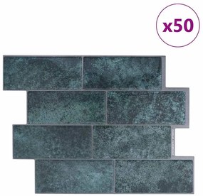 vidaXL Πλακάκι Subway 50 pcs Μπλε Πράσινο 29 x 21 εκ