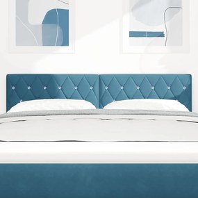 vidaXL Βελούδινο Κεφαλάρι Argyle Σκούρο Μπλε 160 cm Βελούδο