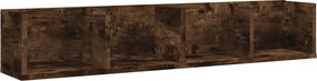vidaXL Ραφιέρα Τοίχου για CD Καπνιστή Δρυς 100x18x18 εκ. Επεξ. Ξύλο