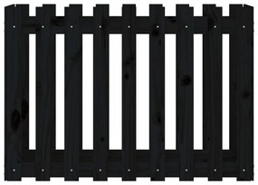 Ζαρντινιέρα Υπερυψωμένη Σχ Φράχτη Μαύρη 100x50x70εκ Μασίφ Πεύκο - Μαύρο
