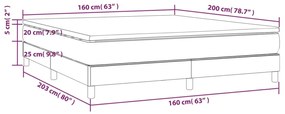 Κρεβάτι Boxspring με Στρώμα Αν. Πράσινο 160x200εκ Υφασμάτινο - Γκρι