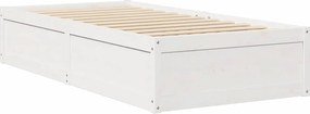 vidaXL Σκελετός Κρεβ. Χωρίς Στρώμα Λευκό 75x190 εκ Μασίφ Πεύκο