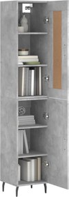 vidaXL Ντουλάπι Γκρι Σκυροδέματος 34,5x34x180 εκ. Επεξεργασμένο Ξύλο