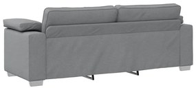 vidaXL Καναπές με μαξιλάρι Ανοιχτό γκρι 219 x 77 x 82 εκ ύφασμα