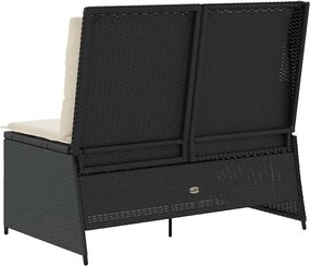 vidaXL Παγκάκι κήπου Μαύρο συνθετικό ρατάν