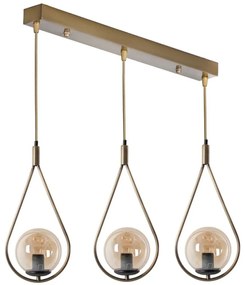 Φωτιστικό Οροφής - Ράγα Damla 846STL2857 55x20x80cm 3xE27 40W Gold Opviq