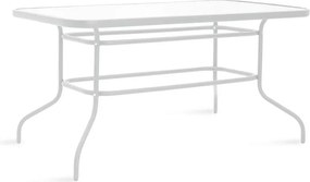 Τραπεζαρία Valor-Calan σετ 7τεμ μέταλλο λευκό-textilene καφέ