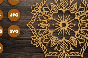 Intra απο ξύλο plywood 3mm-4mm πάχος 3D Flower Mandala για Cricut Δίασταση 30x30 cm INTRAFABR-90827602
