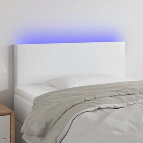 Κεφαλάρι Κρεβατιού LED Λευκό 100x5x78/88 εκ. Συνθετ. Δέρμα 3121417