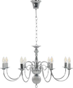 vidaXL Πολυέλαιος Ασημί 8 x E14 Λαμπτήρες