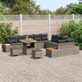 vidaXL Σετ Καναπέ Κήπου με μαξιλάρι 13 pcs Γκρι