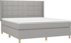 vidaXL Κρεβάτι Boxspring με Στρώμα Αν. Πράσινο 160x200εκ Υφασμάτινο