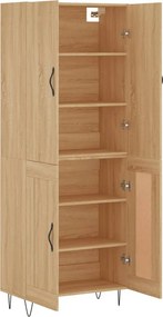 vidaXL Ντουλάπι Sonoma δρυς 69,5 x 34 x 180 εκ. από Επεξεργασμένο Ξύλο