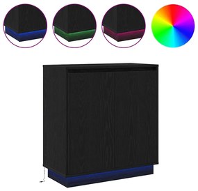 vidaXL Κομοδίνο Μαύρη Οξυά 71 x 34.5 x 75 εκ. Επεξεργασμένο ξύλο