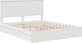 vidaXL Κρεβάτι Αποθήκης Λευκό 160 x 200 cm Επεξεργασμένο ξύλο
