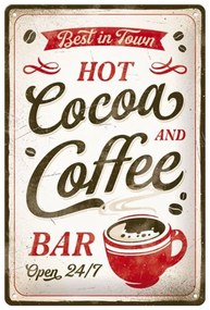 Μεταλλική πινακίδα Hot Cocoa and Coffee, (20 x 30 cm)