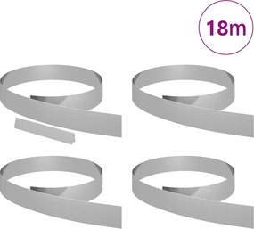 vidaXL Περίγραμμα γκαζόν 4 pcs 450 x 0,05 x 10 εκ Ασημί