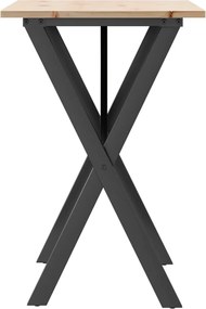 vidaXL Τραπέζι Τραπεζαρίας Πλαίσιο Χ Μασίφ Πεύκο/Ατσάλι