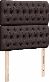 vidaXL Κρεβάτι Boxspring με Στρώμα Σκούρο Καφέ 90x190 εκ. Υφασμάτινο
