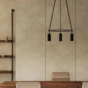 Πολυέλαιος Οροφής Μοντέρνος 6φωτο Cage Tub-E14 Μαύρο