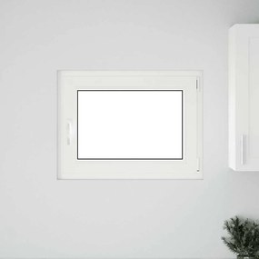 vidaXL Παράθυρο Υπογείου "RISOR" 80x50 εκ. Ανακλινόμενο & Περιστρεφόμενο DIN Δεξιό Λευκό