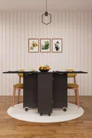 Stewehome Πτυσσόμενο τραπέζι κουζίνας με ράφι από MDF μοντέρνου σχεδιασμού (70 cm)