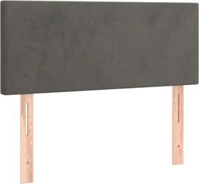 vidaXL Κρεβάτι Boxspring με Στρώμα Σκούρο Γκρι 80x200 εκ. Βελούδινο