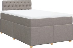 vidaXL Κρεβάτι Boxspring με Στρώμα Taupe 120x200 εκ. Υφασμάτινο