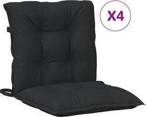 vidaXL Σετ Μαξιλαριών για Χαμηλή Πολυθρόνα 4 pcs Μελανζέ Μαύρο