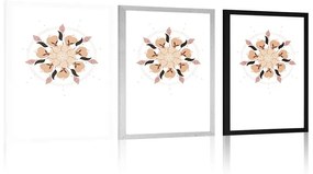 Αφίσα με πασπαρτού Αφηρημένο σχέδιο διακριτικών λουλουδιών - 40x60 silver