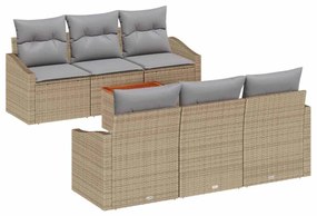 vidaXL Σετ Καναπέ Κήπου 7 pcs Μπεζ, ανοιχτό γκρι