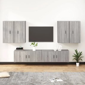 vidaXL Σετ Επίπλων Τηλεόρασης 6 Τεμ. Γκρι Sonoma Επεξεργασμένο Ξύλο