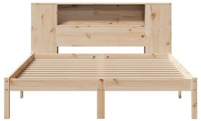 vidaXL Κρεβάτι Βιβλιοθήκη Χωρίς Στρώμα 140x200 εκ Μασίφ Ξύλο Πεύκο