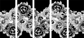 Εικόνα 5 τμημάτων όμορφο λουλουδάτο μοτίβο σε ασπρόμαυρο