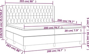 vidaXL Κρεβάτι Boxspring με Στρώμα Taupe 200x200 εκ. Υφασμάτινο