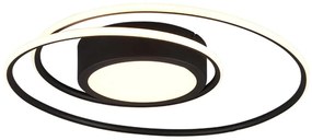 Φωτιστικό Οροφής - Πλαφονιέρα Yava 672310232 56W Led Φ60cm 7cm Black Mat Trio Lighting Metal