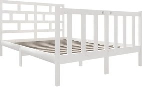 vidaXL Πλαίσιο Κρεβατιού Λευκό 120x190 εκ Μασίφ Πεύκο Small Double