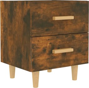 vidaXL Κομοδίνο Καπνιστή Δρυς 40 x 35 x 47,5 εκ.
