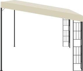 vidaXL Κιόσκι Επιτοίχιο 3 x 4 μ. Κρεμ Υφασμάτινο