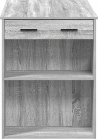 vidaXL Γραφείο με συρτάρι και ράφι Γκρι Sonoma 102x62x77,5 εκ.